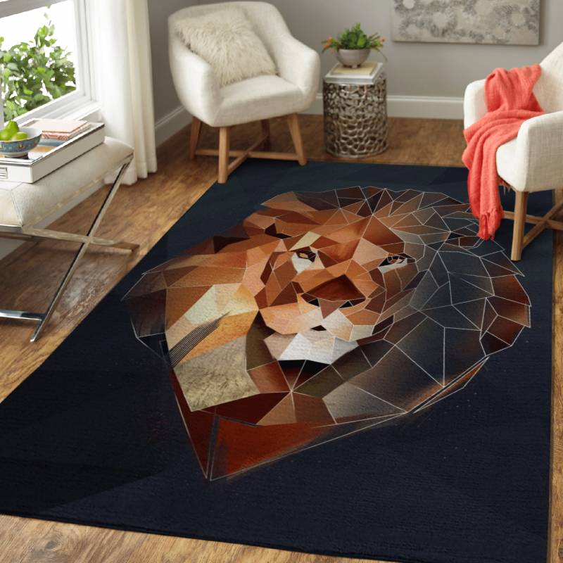 Abstract Lion Head – Modern Animals Area Rug Carpet