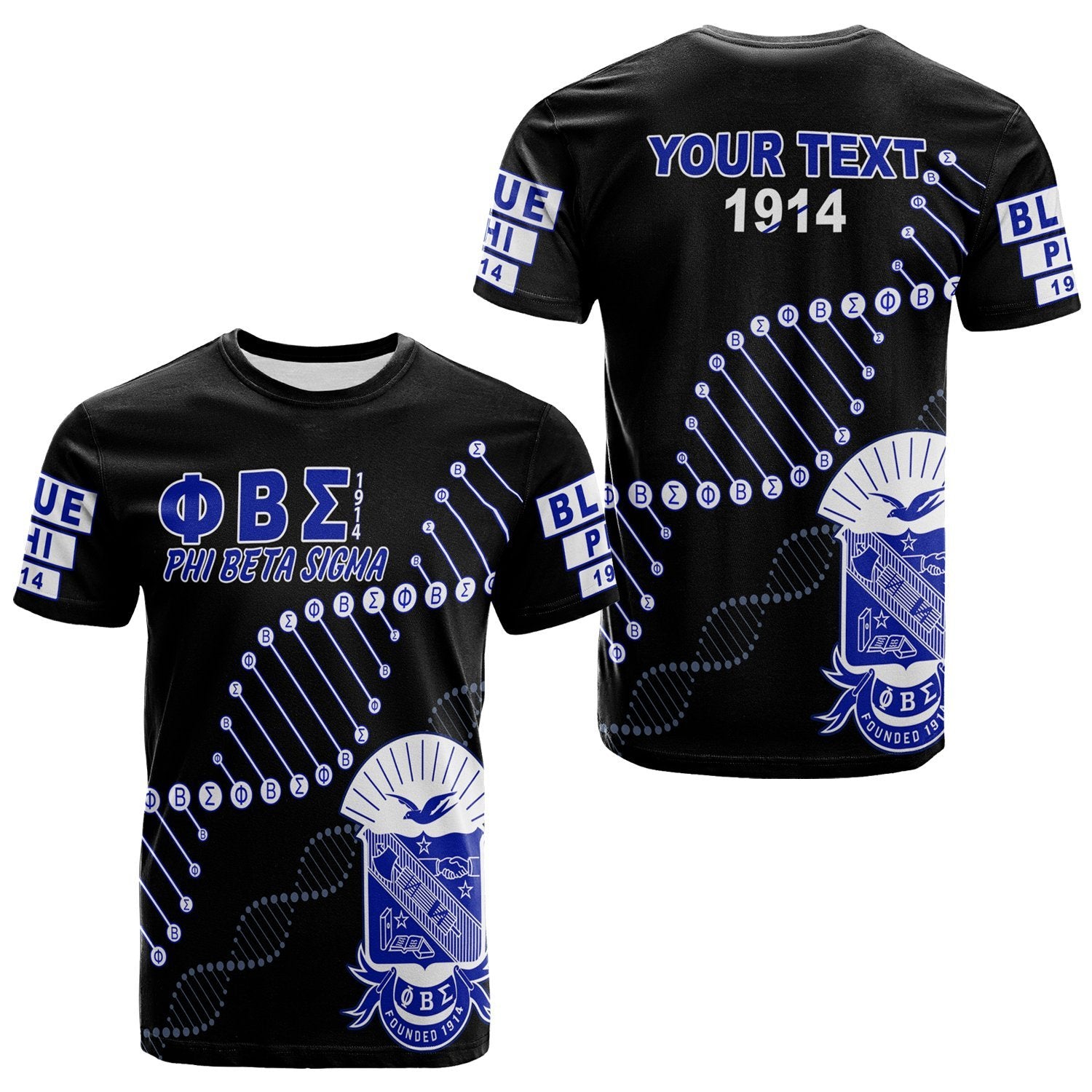 (Custom Personalised) Phi Beta Sigma In My Dna T-Shirt Black Lt13