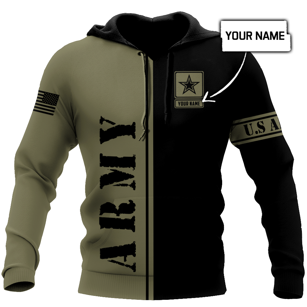 Custom name US Army Veteran Basic 3d printed shirts Proud Military SN19052104
