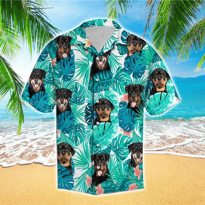 Dog Happy Summer With Rottweiler Edition Hawaii Flowers Aloha Shirt For Lovers Ha14851