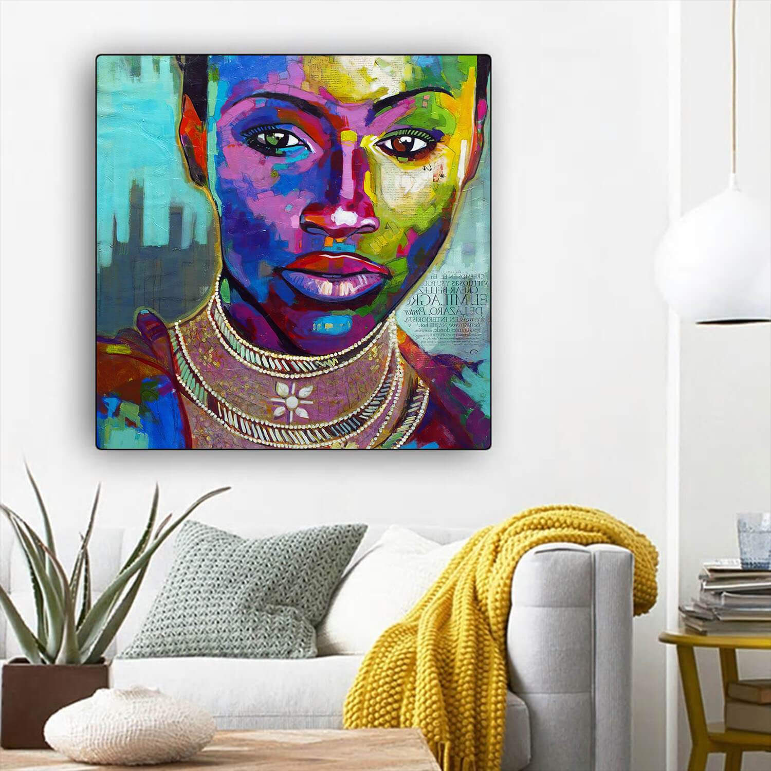 African American Canvas Art Pretty Black Afro Lady African American Black Art Afrocentric Home Decor BPS31469