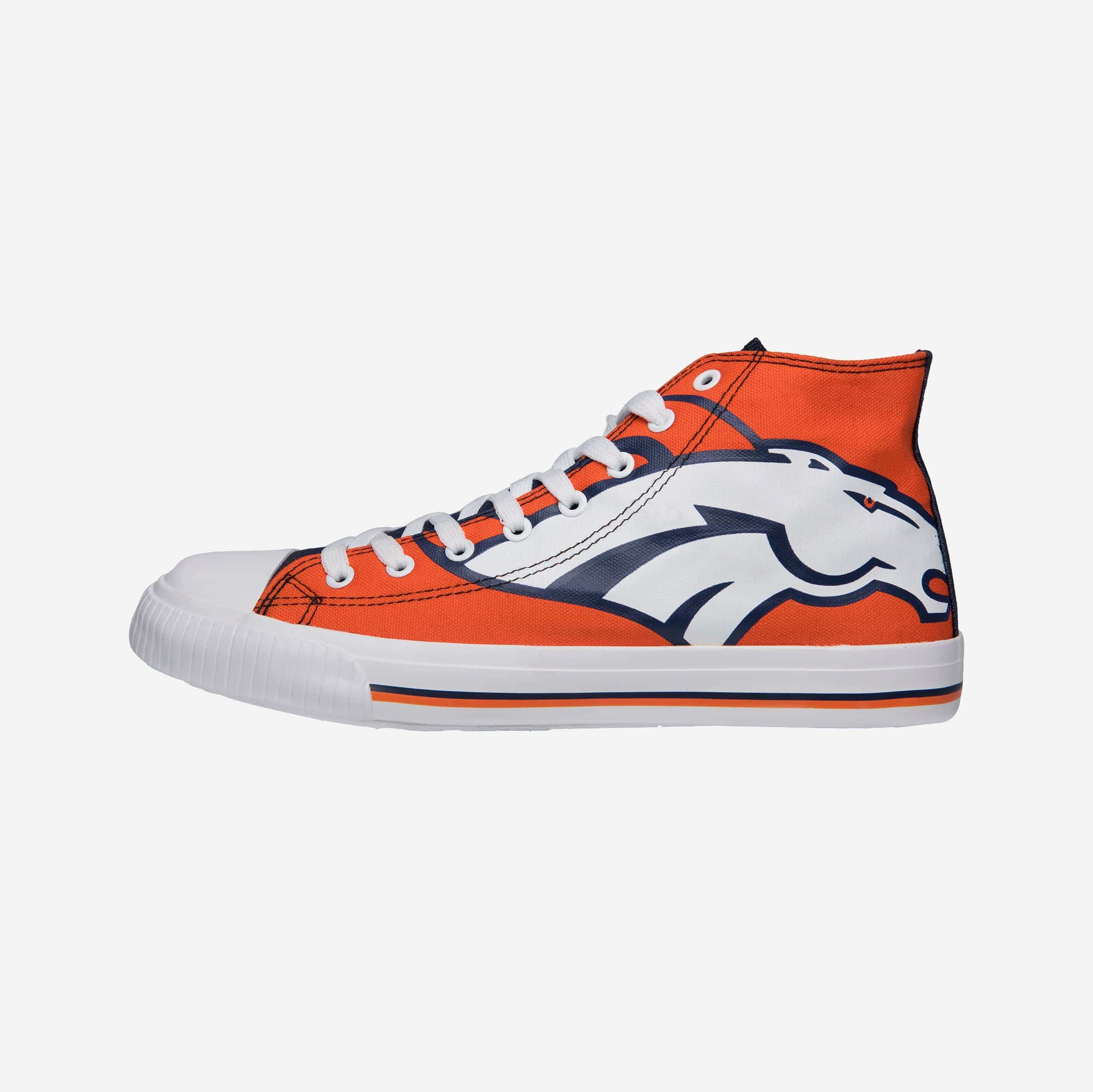 Denver Broncos Mens High Top Big Logo Canvas Shoe