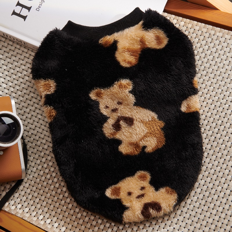 Bears Dog Clothes Pet Clothes Super Elastic Suede Fadou Teddy Dog Clothes Plush Bears Sweater Cute Sports Sweater Cat Clothes alx