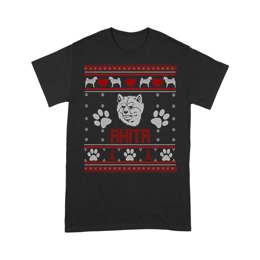 Akita Ugly Christmas Dog Lovers T-Shirt T-shirt