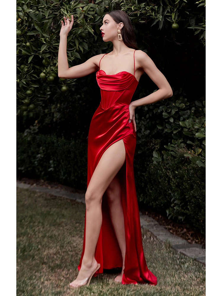 Summer Maxi Dress Satin Bodycon Dress Women Party Dress 2022 New Arrivals Red Backless Sexy Celebrity Date Night Dresses alx