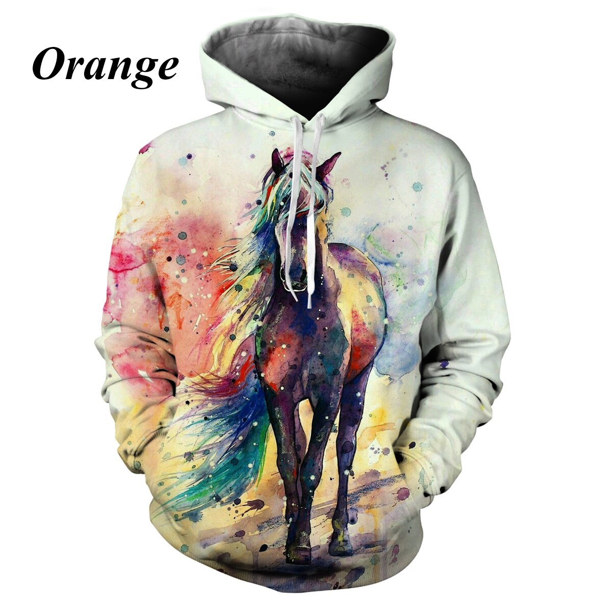 2022 New Cartoon Hoodie Horse Animal 3D Sweater Men’s Casual Sweater Ladies Street Hoodie Funny Sweater alx