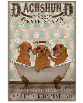 Three Dachshunds Bath Soap – Best Idea Gift , Gift For Home Decor, Gift For Family – Horizontal Canvas Matte Canvas Wall Art