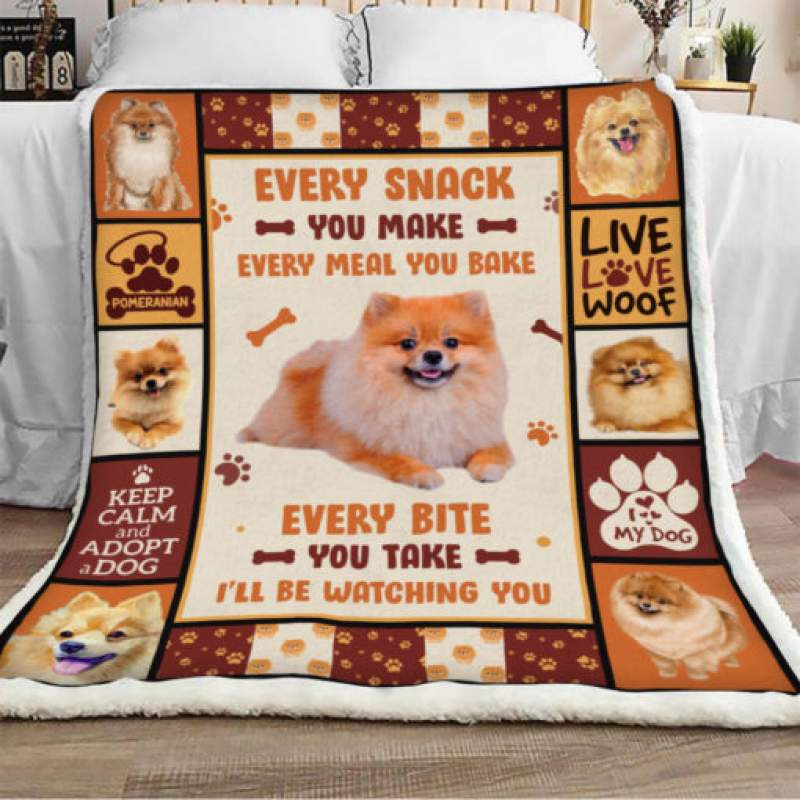 Pomeranian Dog Sherpa Blanket JR2001 95O35