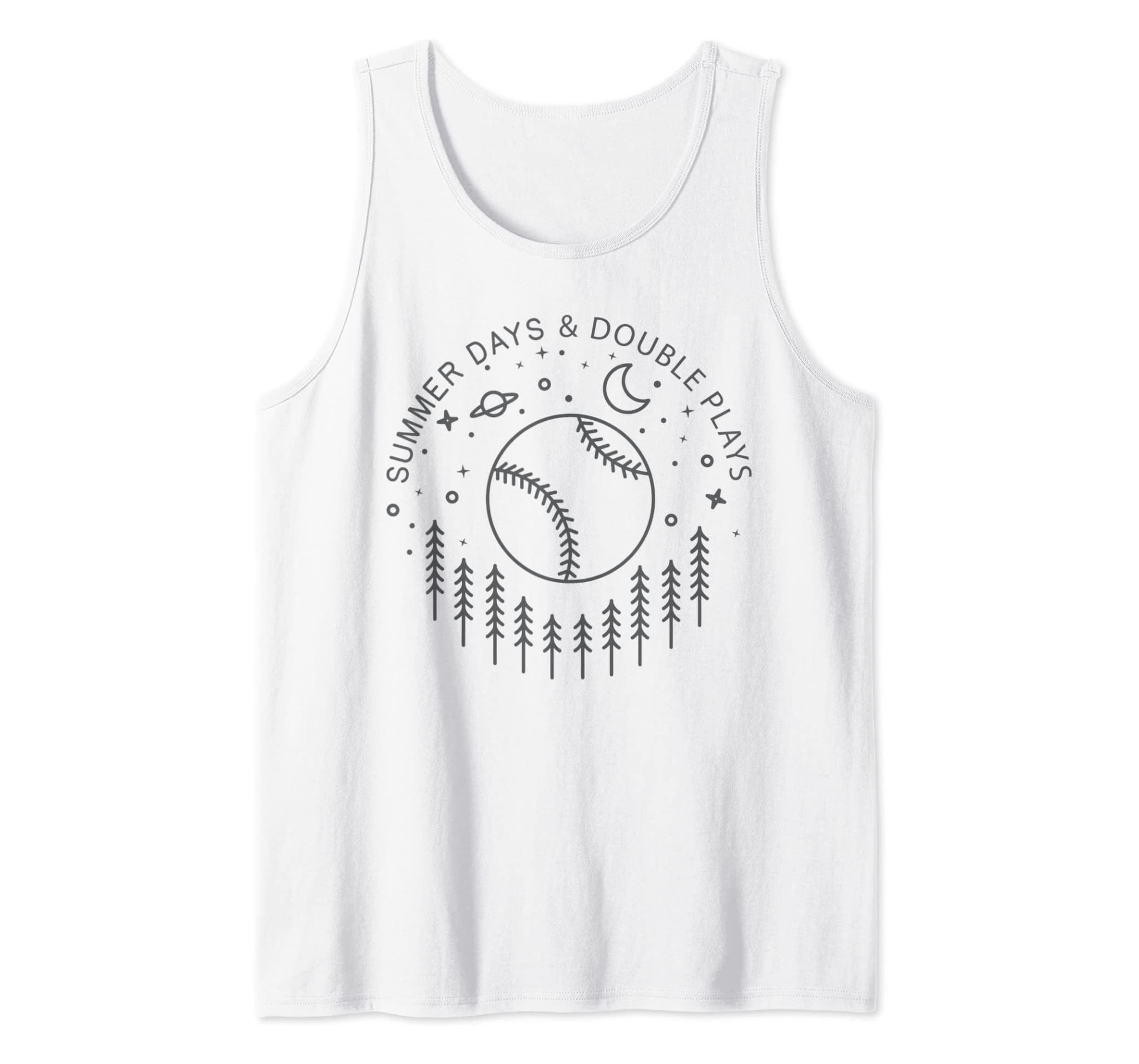 Baseball Shirt Summer Days Double Plays Line Softball Mom Tank Top