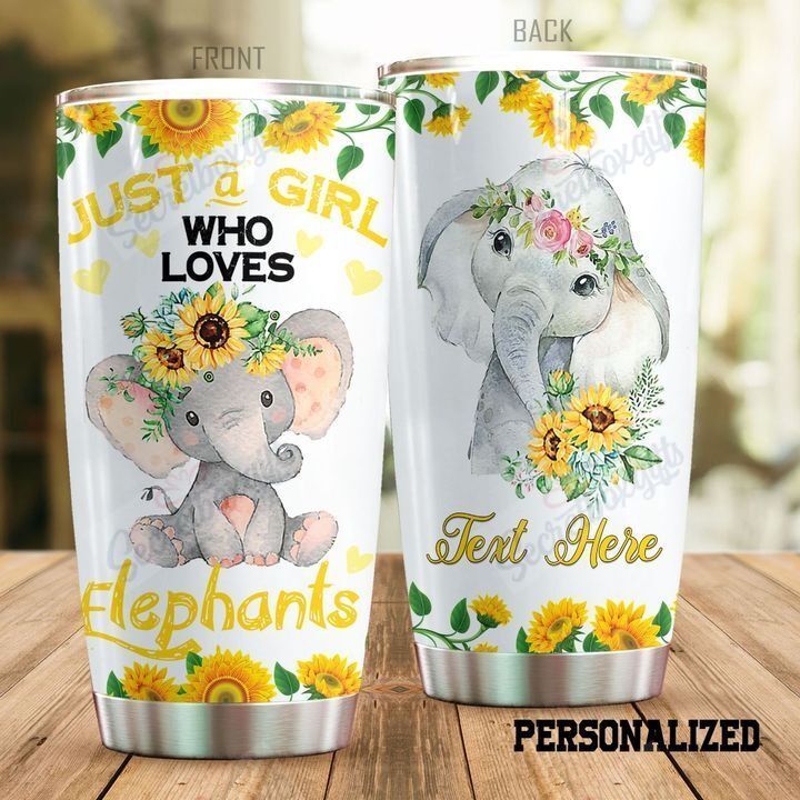 Personalized Elephant Super Cute Elephant Ld1610266Cl Stainless Steel Tumbler Travel Customize Name, Text, Number, Image