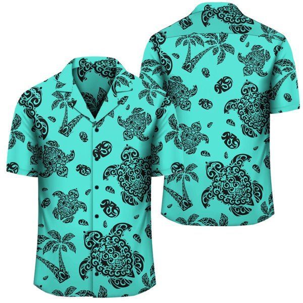 Polynesian Turtle Palm And Sea Pebbles Turquoise Hawaii Ha62366