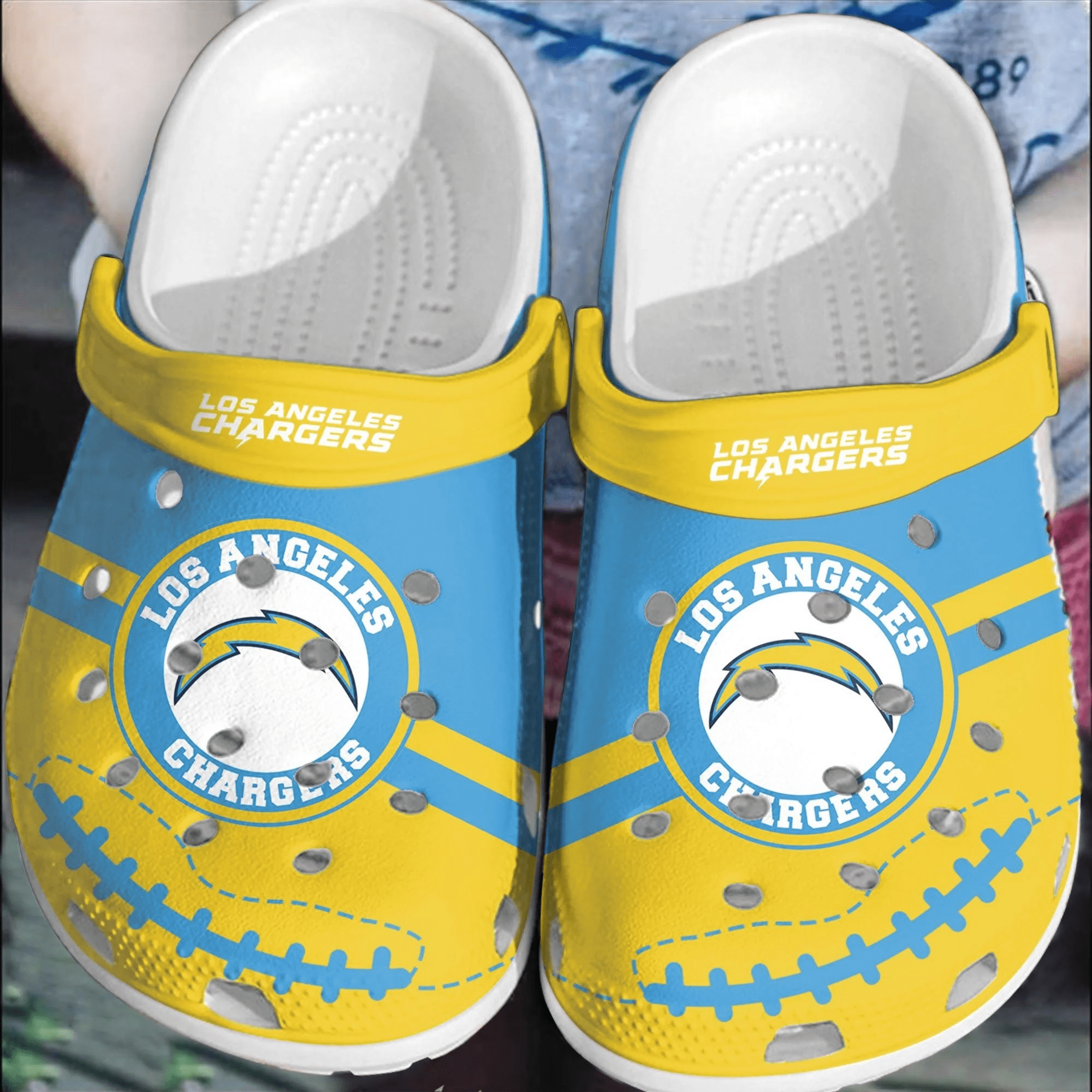 NFL Los Angeles Chargers Football Shoes Clogs Comfortable Crocband For Men Women