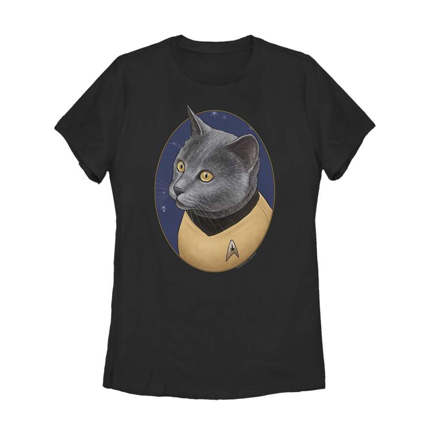 Star Trek Women’s Chekov Cat Portrait  T Shirt