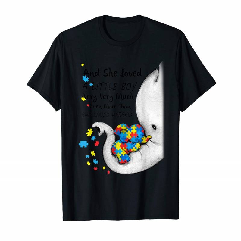 She Loved A Little Boy Very Much Autism Elephant Autism Mom T-shirt