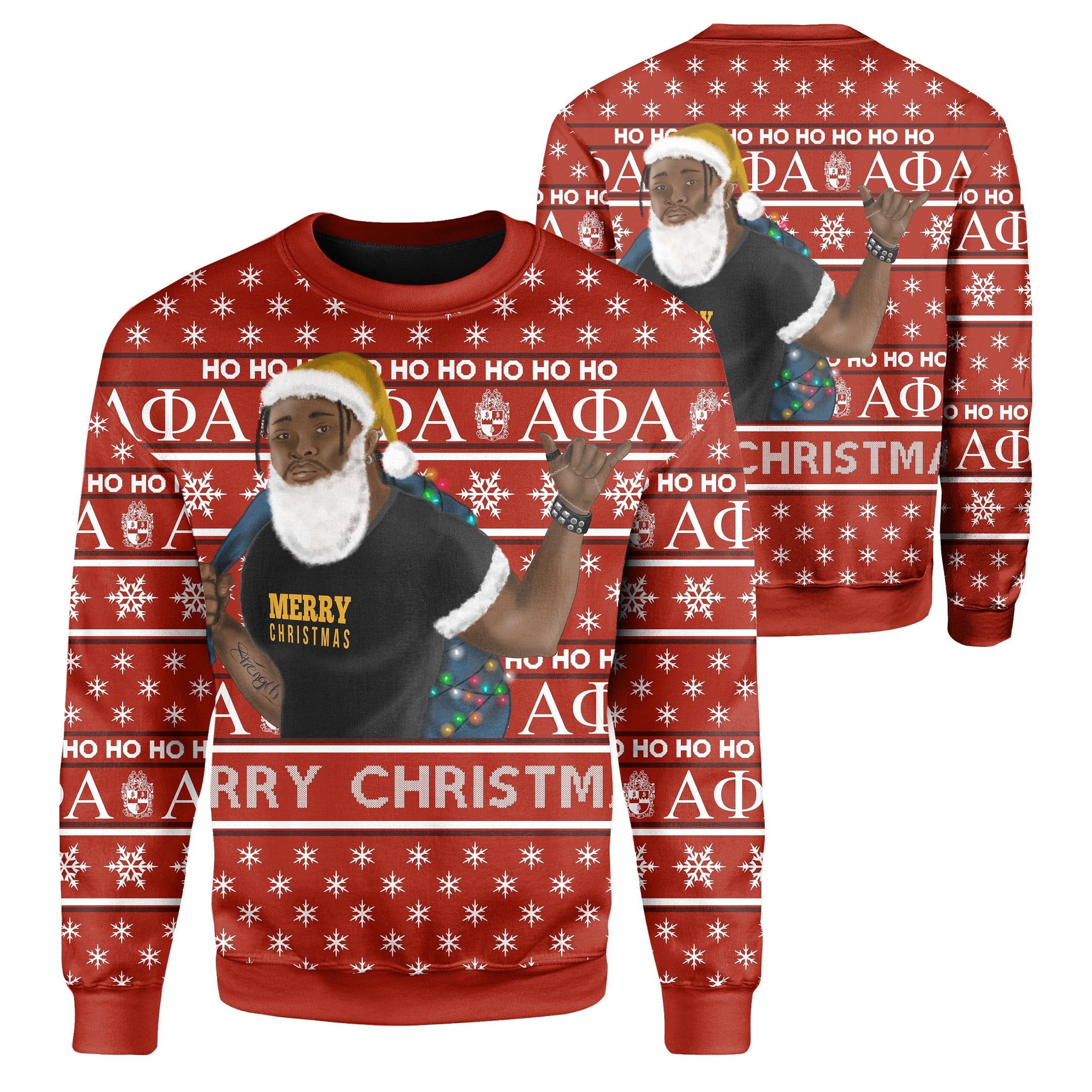 Fraternity Sweatshirt – Christmas Alpha Phi Alpha Sweatshirt Best Red