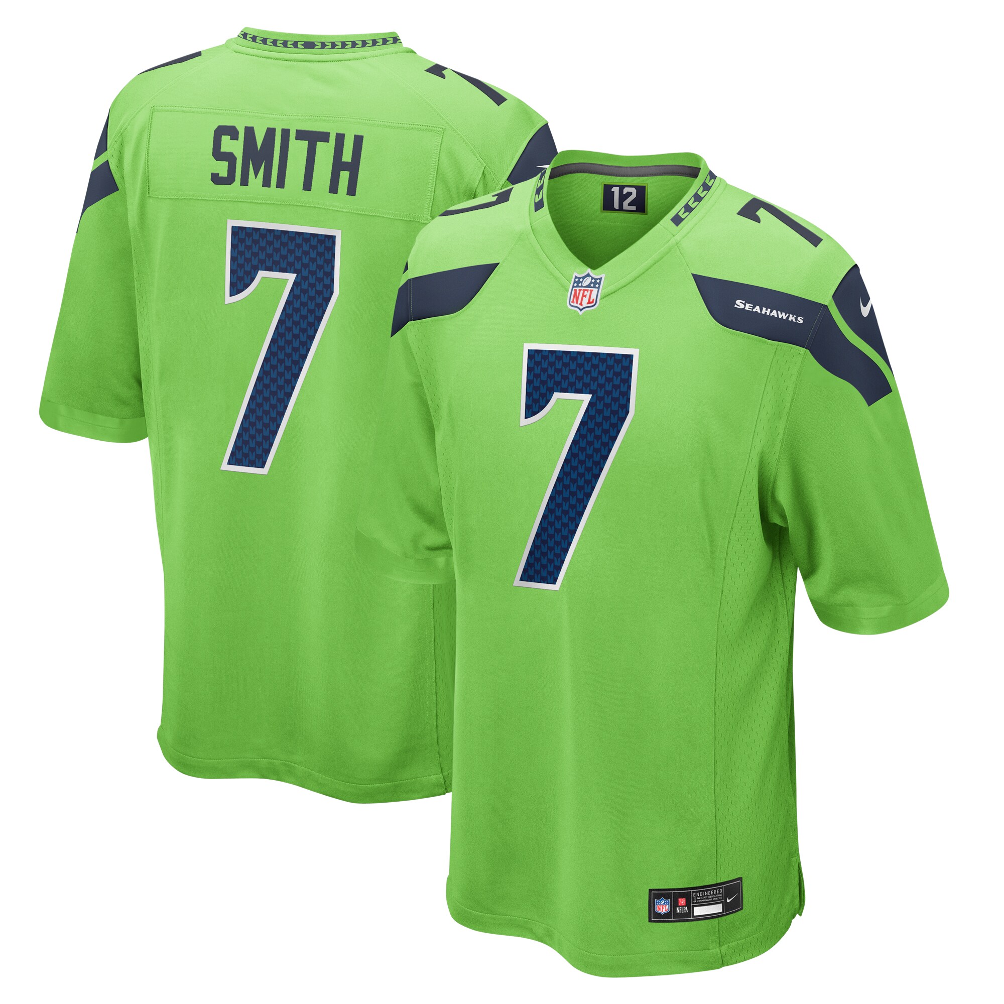 Men’s Seattle Seahawks Geno Smith Neon Green  Game Jersey