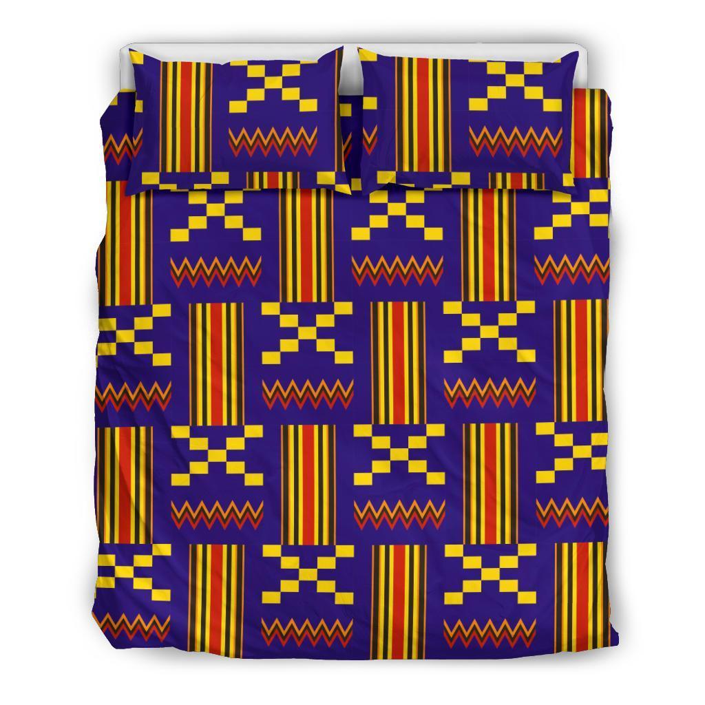 Greek Life Bedding Set – Kente Cloth Blue Akan Duvet Cover & Pillow Cases