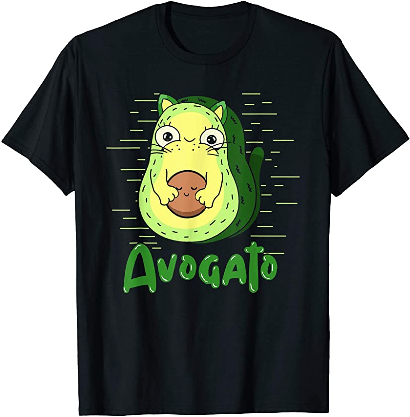 Avogato Cute Cat Avocado Funny Cinco De Mayo Vegan Kitten T-Shirt