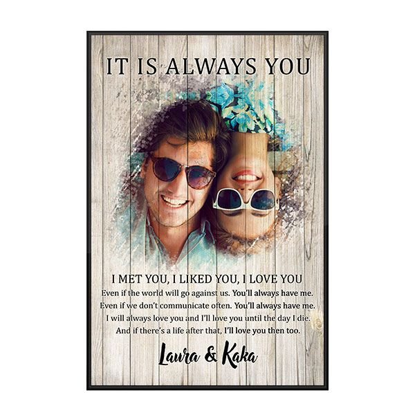 Custom Personalized photo name Valentine’s day wall prints poster gift ideas for room him boyfriend husband her girlfriend wife couple – It‘s Always You TY3012 – Sharkscustom