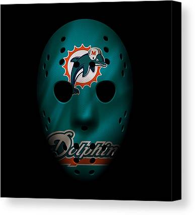 Miami Dolphins War Mask 2 Joe Hamilton Canvas Print