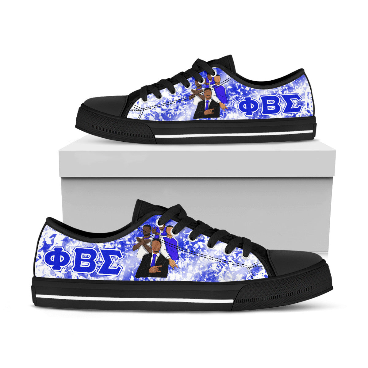 Fraternity Footwear – Phi Beta Sigma Diamond Pattern Low Top Shoe