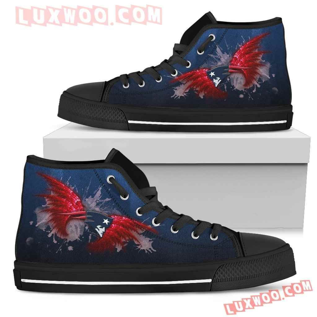 Angel Wings New England Patriots High Top Shoes Sport Sneakers