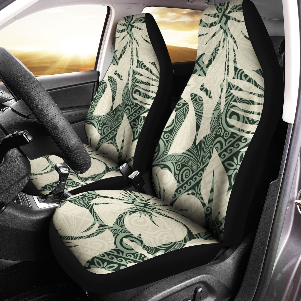 Polynesian Car Seat Cover – Abstract Hibiscus Flowers With Tribal Background – BN20