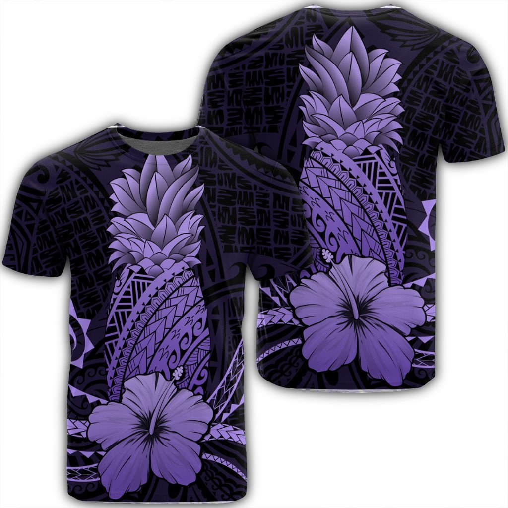 Hawaiian Polynesian Pineapple Hibiscus Purple Ah Ha96124