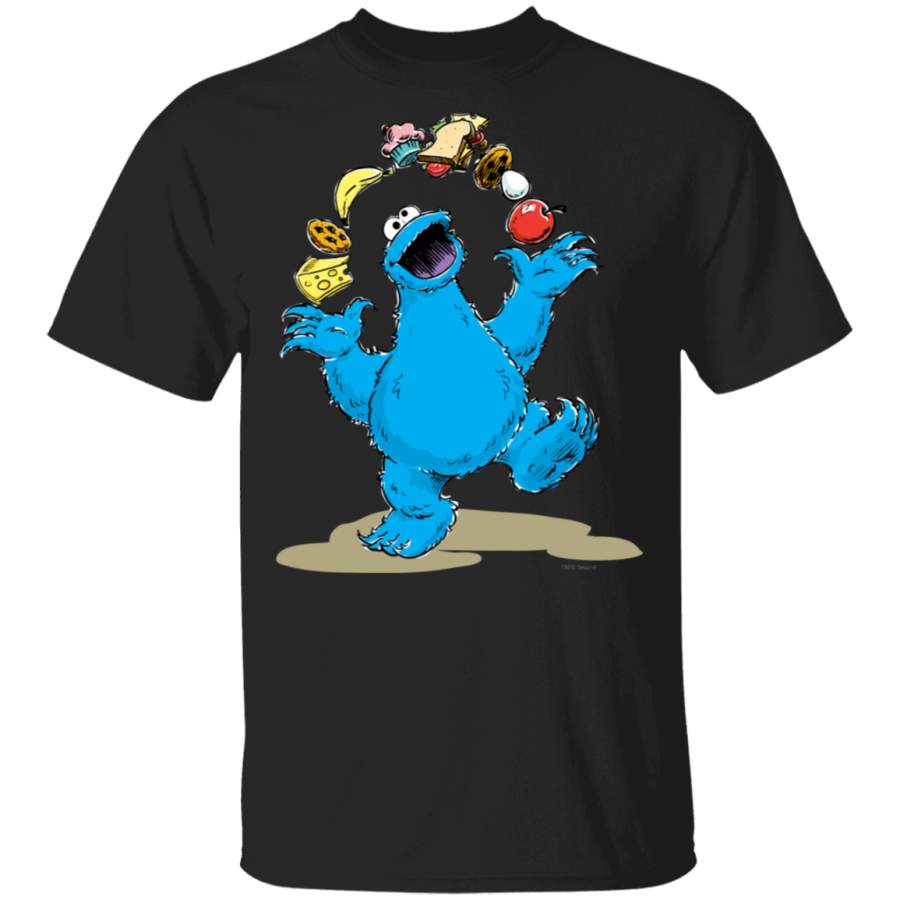 Vintage Cookie Monster Juggling Sesame Street Cookie Monter Elmo T-Shirt Adult Youth Toddler Size