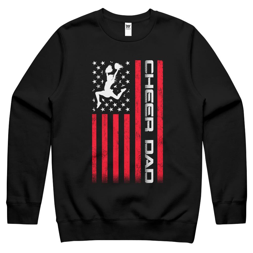 Mens 4Th Of July Us Flag Cheer Dad Gift Crewneck Sweatshirt