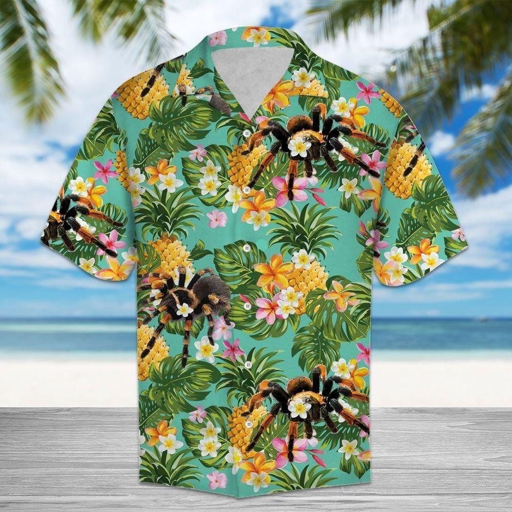 Tropical Pineapple Spider Aloha Hawaiian Shirt Colorful Short Sleeve Summer Beach Casual Shirt For Men And Women