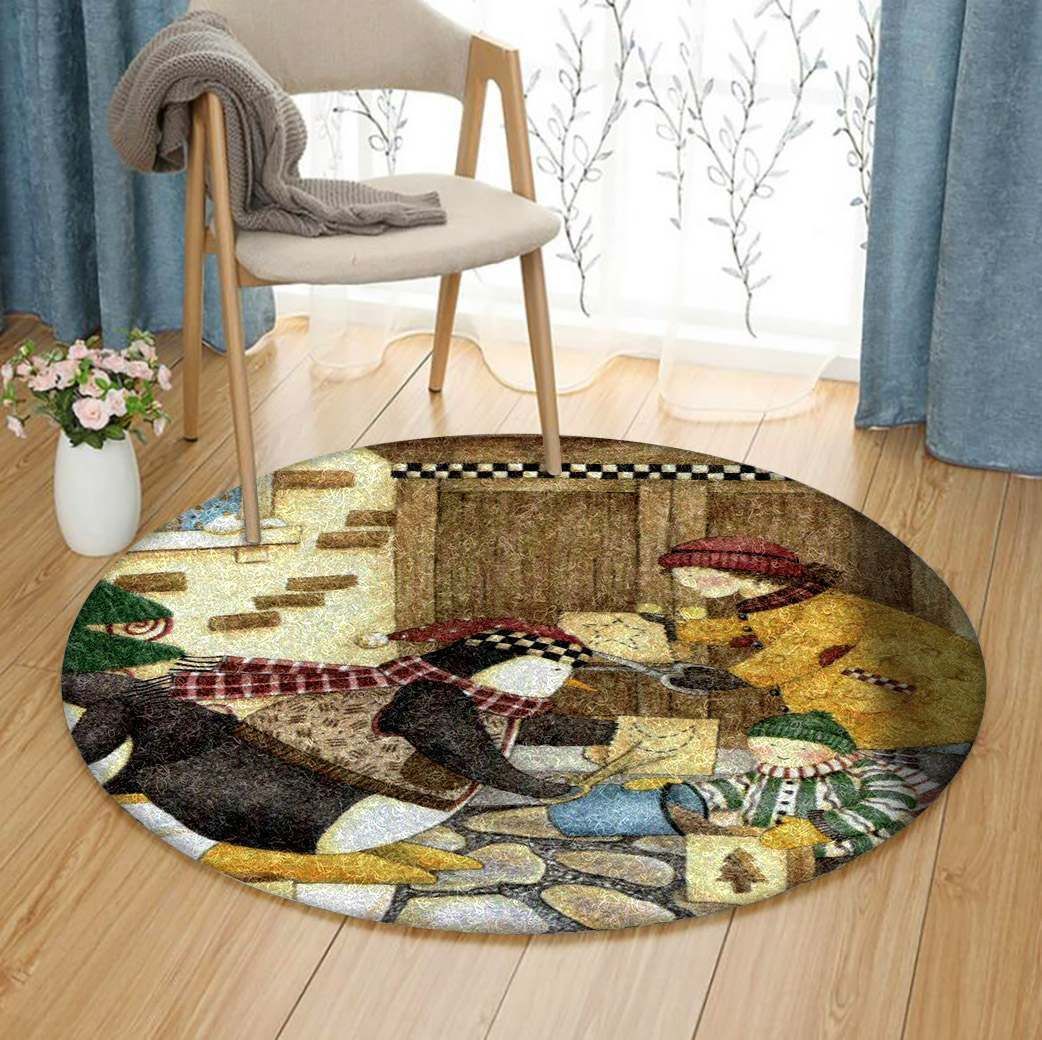 Penguin Christmas IE4865 Round Rug BEVR3007