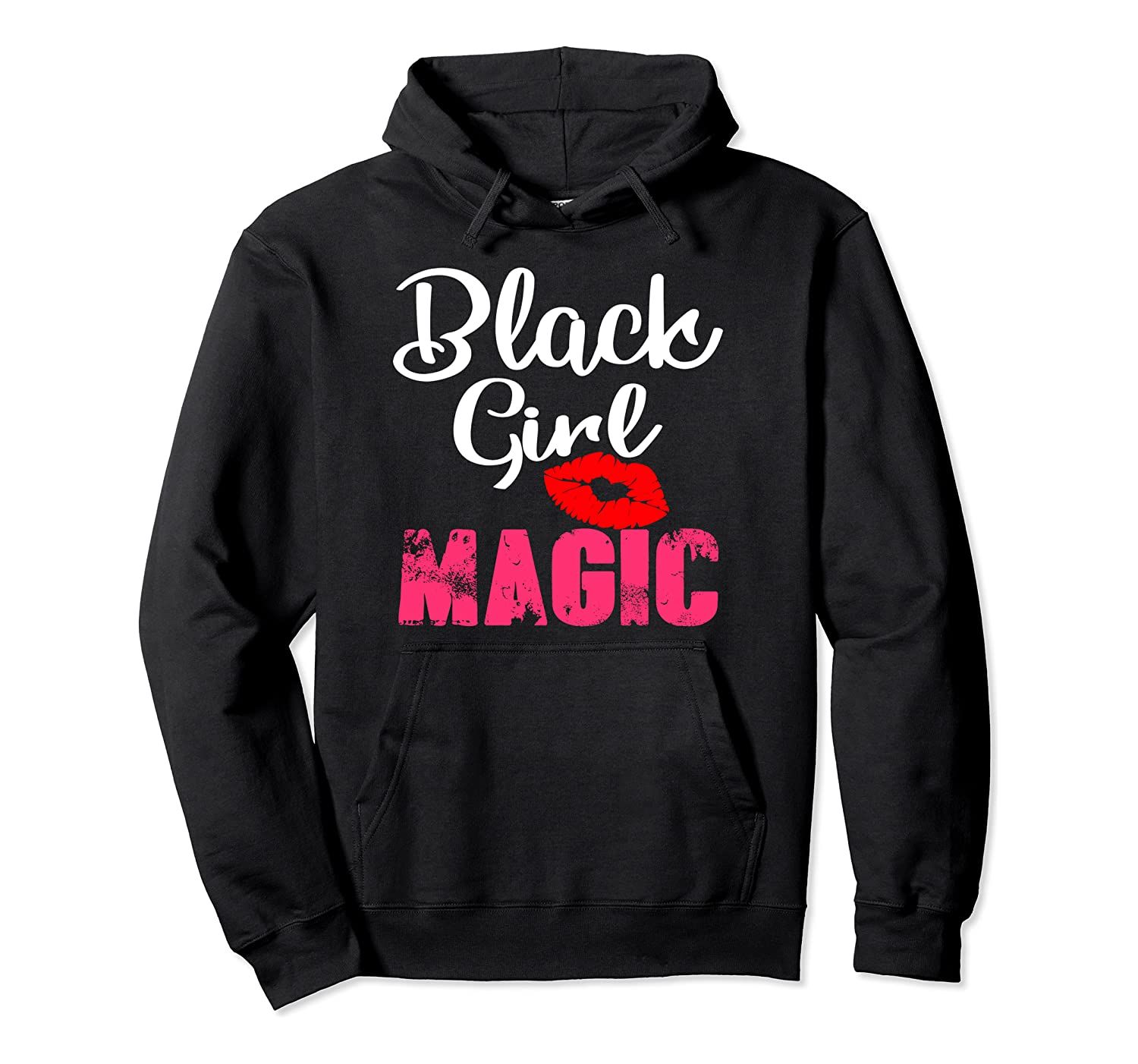 Proud African American Black Girl Magic Red Lips Graphic Pullover Hoodie, T-Shirt, Sweatshirt