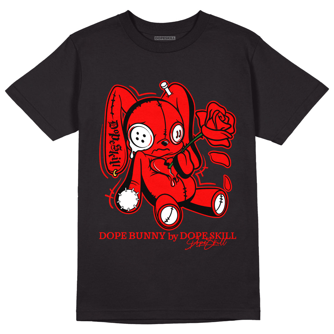 Jordan 9 Chile Red Dopeskill T-Shirt Dope Bunny Graphic