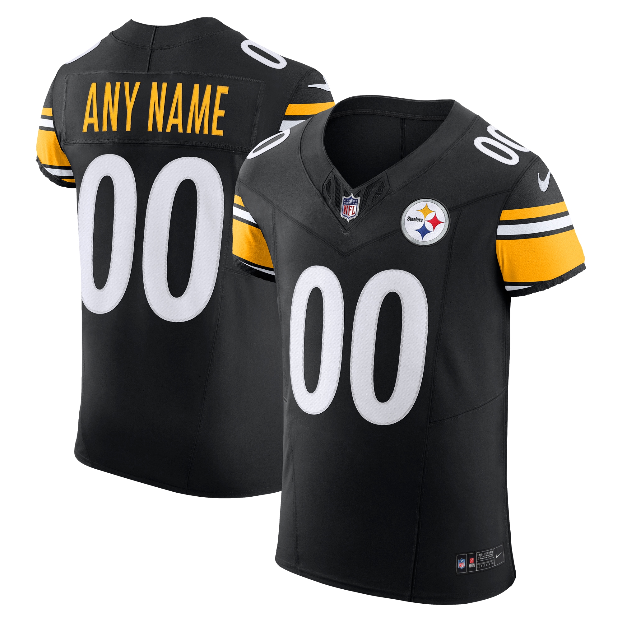 Pittsburgh Steelers Vapor F.U.S.E. Elite Custom Jersey – Black 2