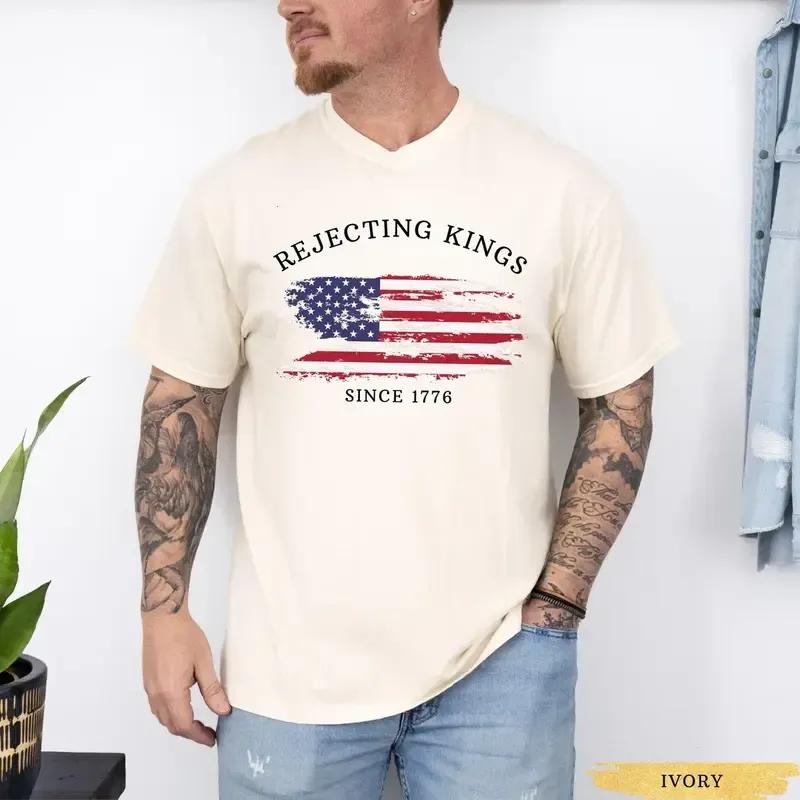 Rejecting Kings Since 1776 Protest Shirt, Pro Democracy Shirt, Anti Authoritarianism Shirt, Anti Maga Tee, Full Color , Full Size ,For Men, Women