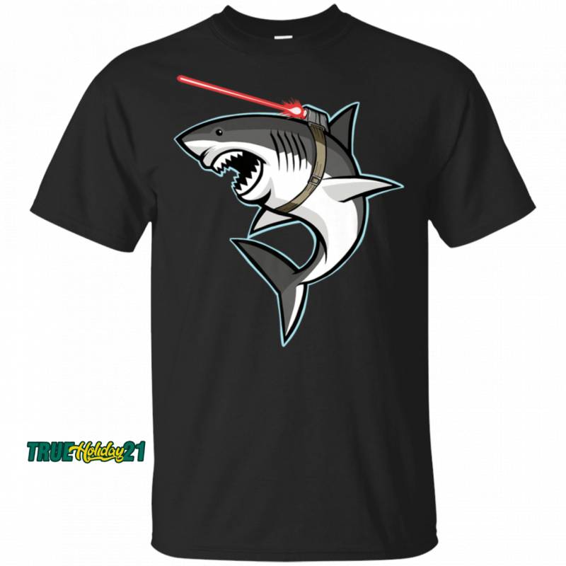 Shark with Laser Beam Graphic T-Shirt