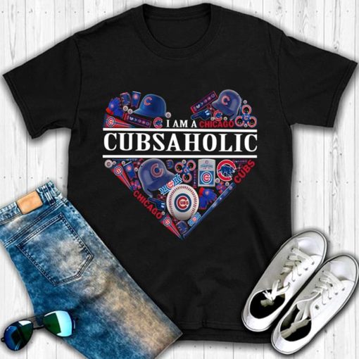 Baseball Cubs Lover I Am A Chicago Cubsaholic Heart Shaped Shirt