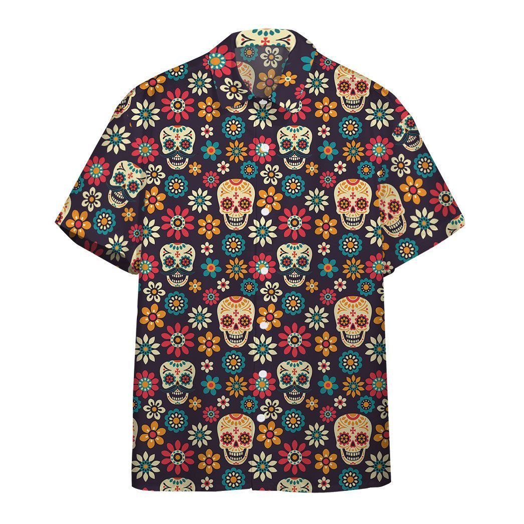 Gearhumans Day Of The Dead Sugar Skull Custom Hawaii Shirt Ha102370