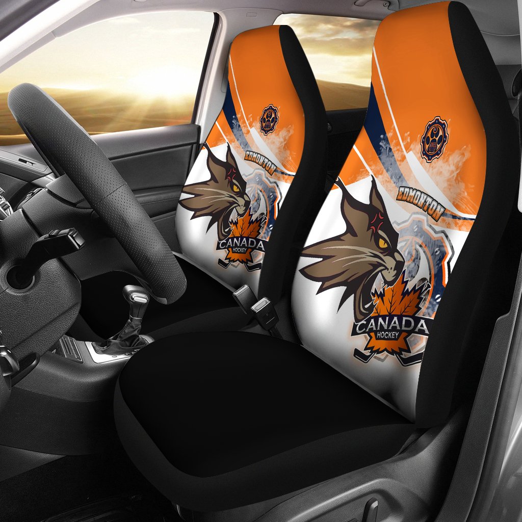 Edmonton Oilers Hockey Car Seat Cover – Mascot Angry Style A21