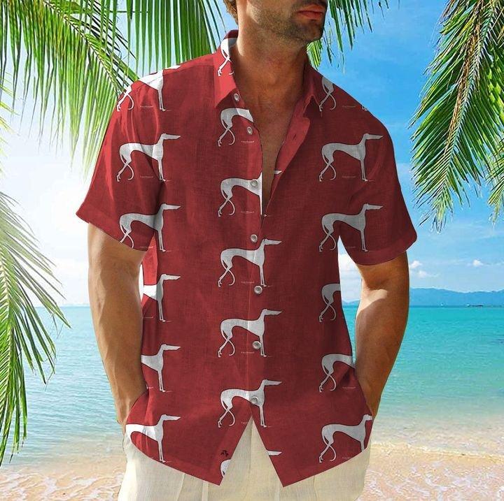 Greyhound On Red Hawaii Shirt Ha1721