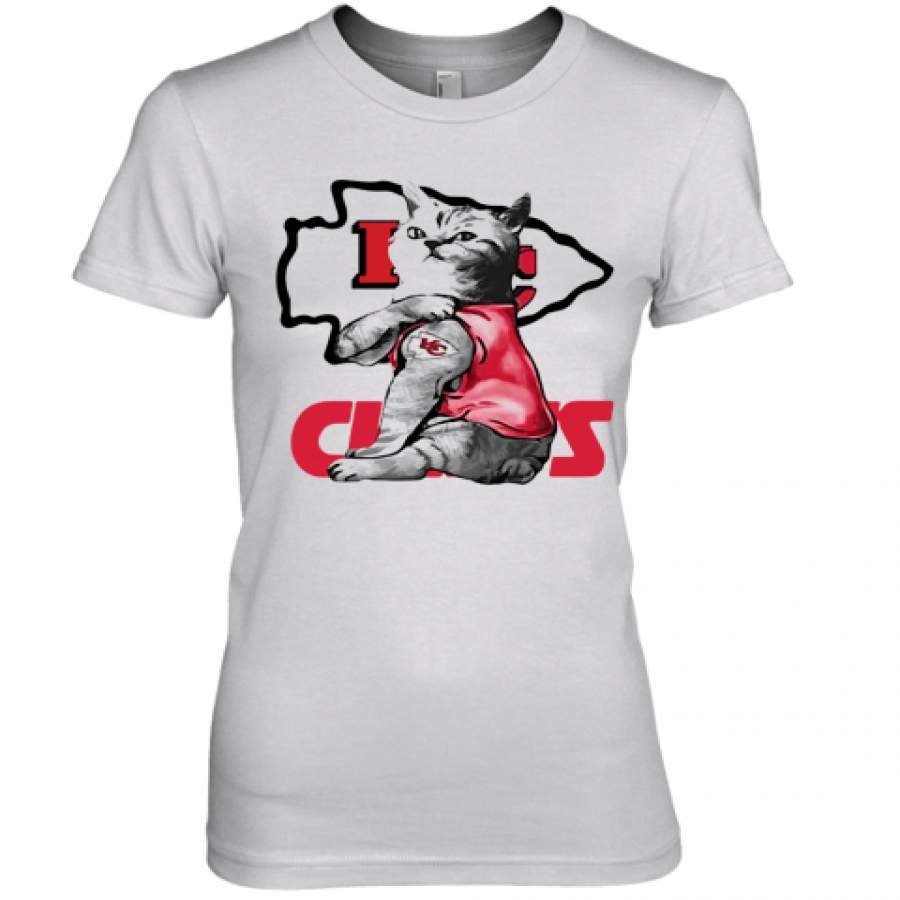 Cat Tattoo Kansas City Chiefs Premium Women's T-Shirt