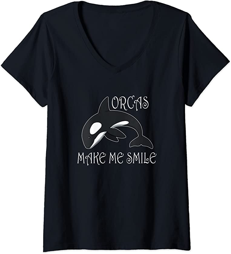 Womens Orca Whale Sea Animal Nature Ocean V-Neck T-Shirt