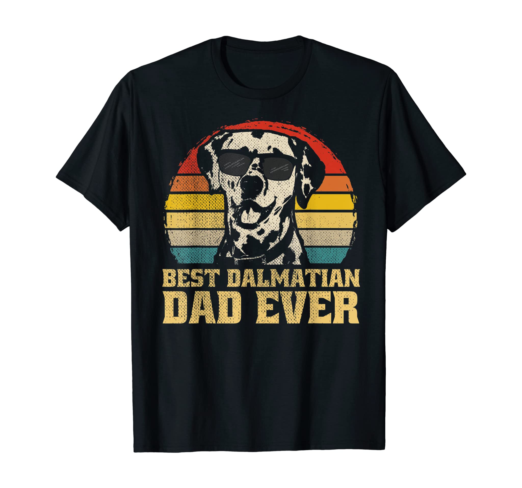 Best Dalmatian Dog Dad Father Papa Puppy Funny Retro Gift T-Shirt