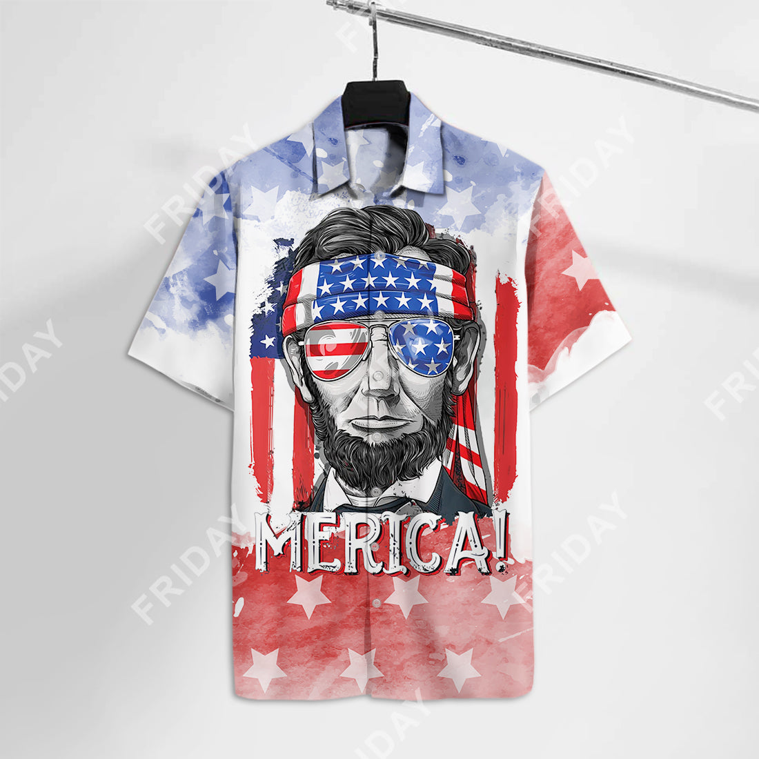 4Th Of July Hawaiian Shirt Lincoln Merica Hawaii Shirt Inependence Day Celebration Aloha Shirt