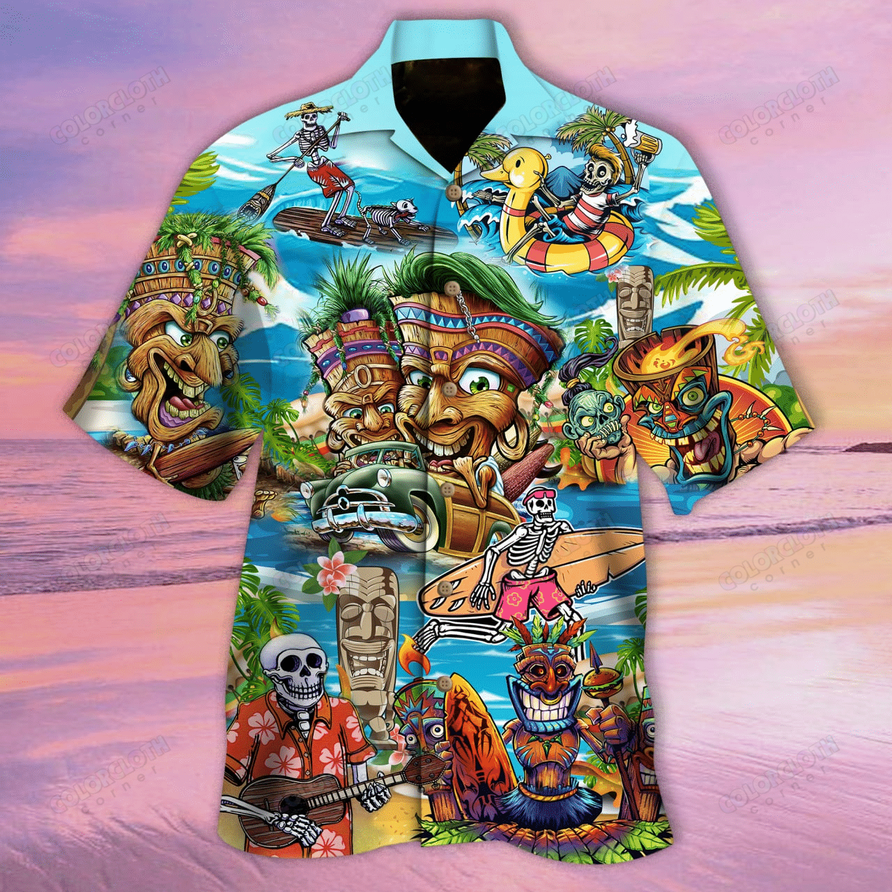 Aloha Skull Tiki Hawaiian Shirt Ha43864