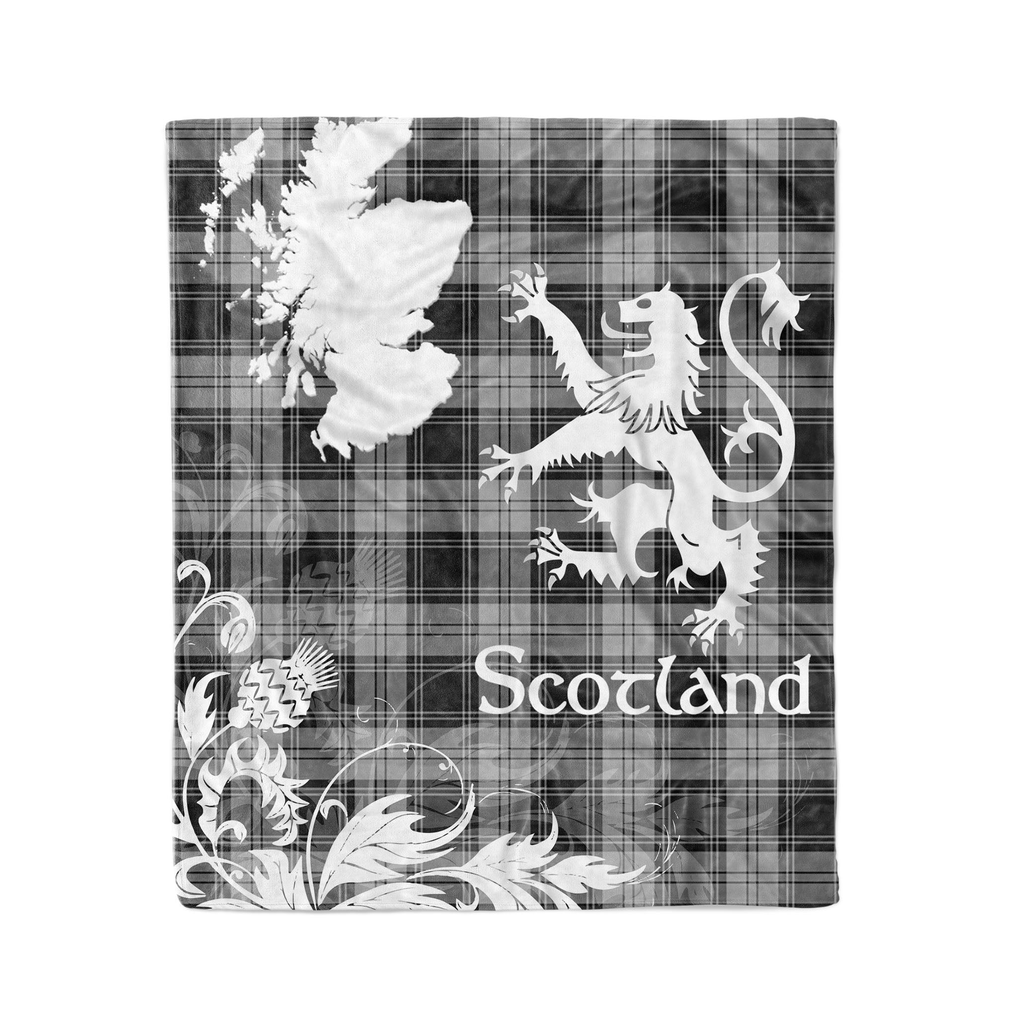 Tartan Plaid Fleece Blanket Tartan Blanket Thistle And Lion Scottish Clan Glendinning Plaid Blanket