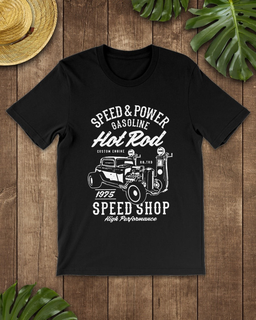 Speed & Power Gasoline Hot Rod 1975 Speed Shop High Performance Standard Men T-shirt