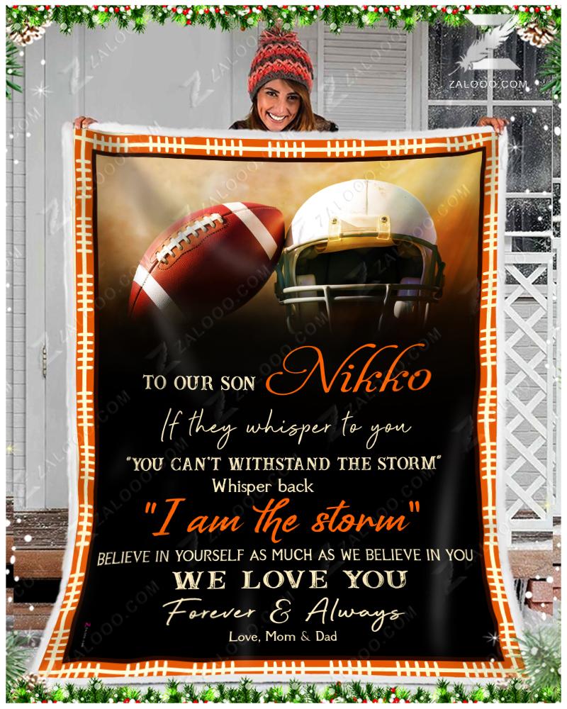 Custom Football – To Our Son Nikko Quilt Blanket Ep1814
