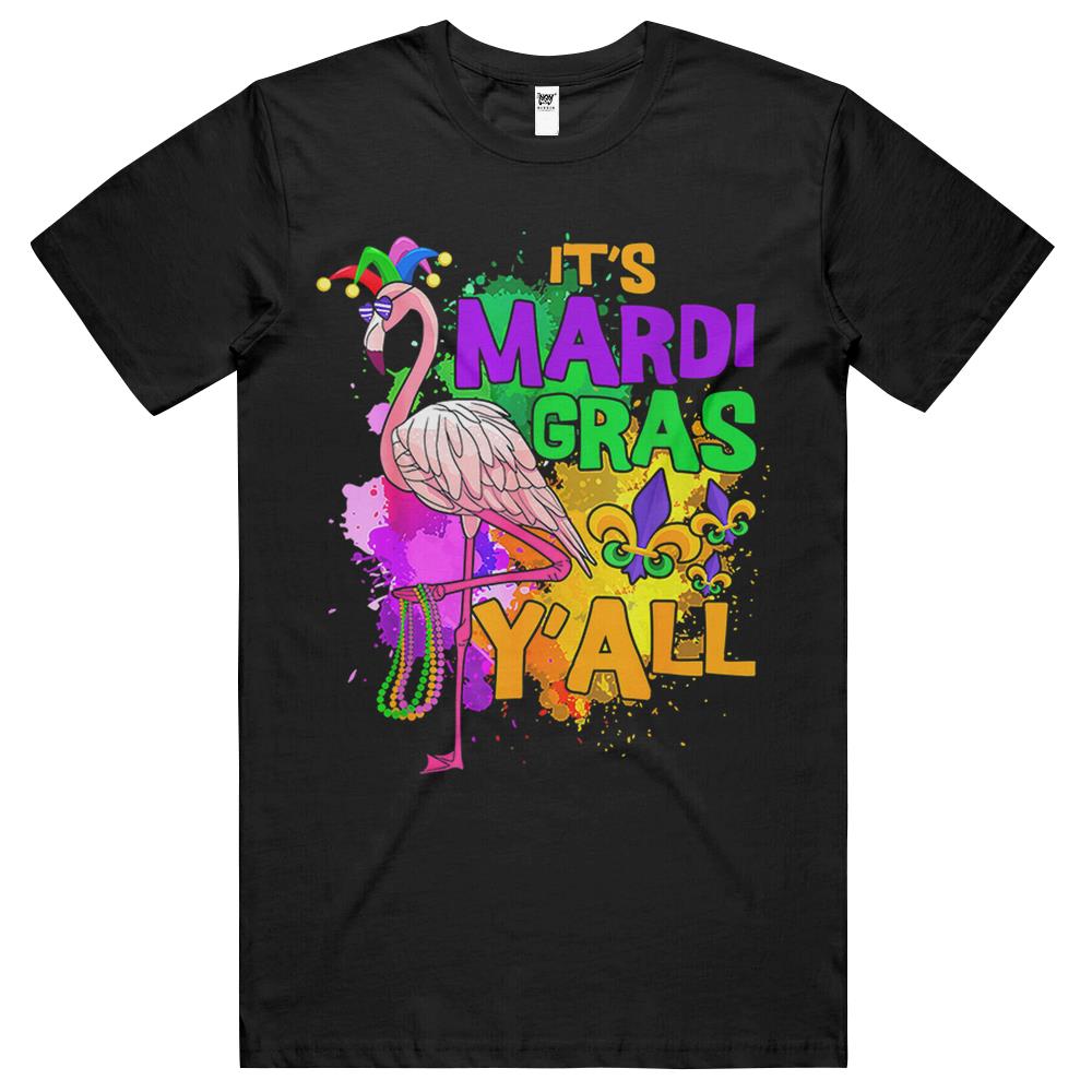 Funny Carnival Party Gifts Idea Flamingo Mardi Gras T Shirts